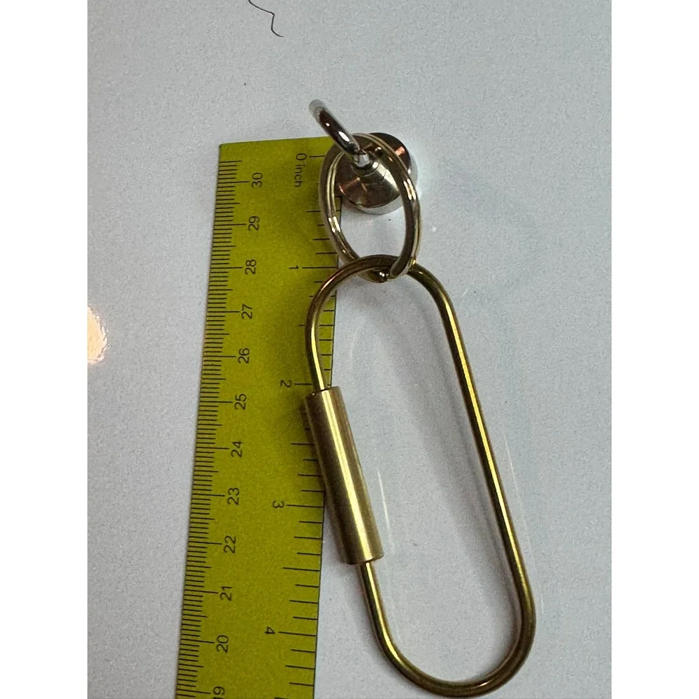 Birdie‎ Brass Carabiner Keychain Gold Tone Oval Screw Lock Key Ring Accessory